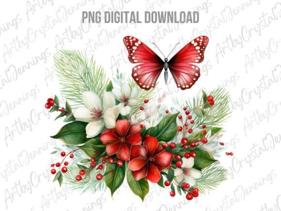 Christmas Floral Butterfly PNG: A Designer’s Review for Embroidery Projects