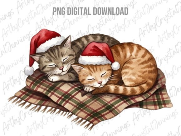 Christmas Holiday Sleeping Cats PNG: A Review for Illustrations