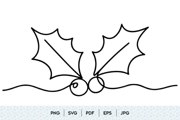 Christmas Holly Berry Line Art SVG: A Festive Illustration for Local Business Branding