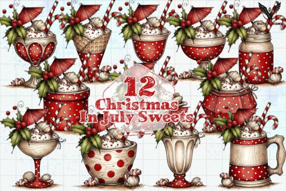 Christmas in July Sweets PNG: A Modern Design Asset for Seasonal Illustrations