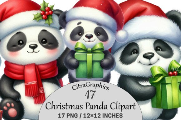 Christmas Panda Sublimation Clipart: A Review for Illustrations and Web Design