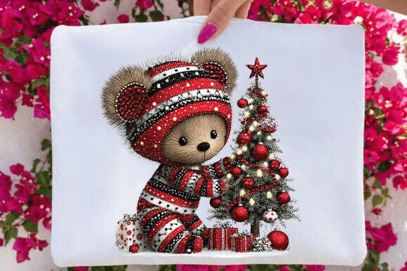 Christmas Teddy Bear by Christmas Tree: A Practical Review for Illustrations