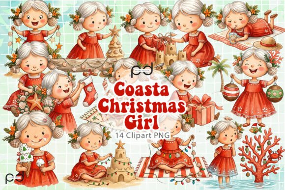 Coastal Christmas Girl Graphics: A Seller’s Review of These Illustrations