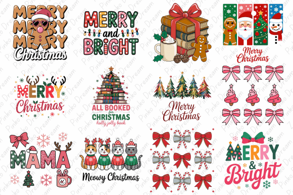 Cute Christmas PNG Clipart Sublimation Illustrations Review