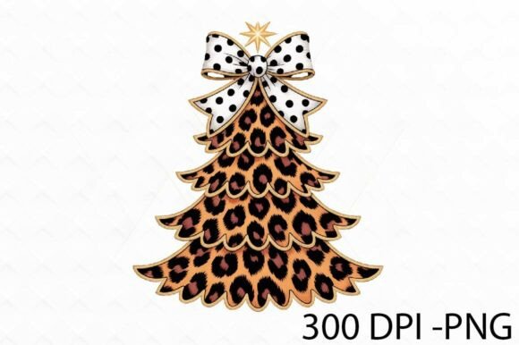 Leopard Christmas Tree Png Design: A Bold Illustration for Content Creators