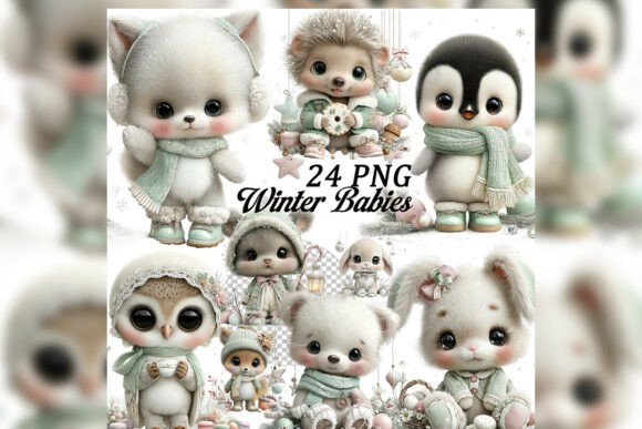 Sweet Winter Babies Christmas Clipart Review
