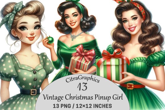 Vintage Christmas Pinup Girl Clipart Review