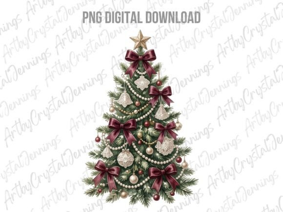 Vintage Holiday Christmas Tree PNG: A Designer’s Review for Illustrations