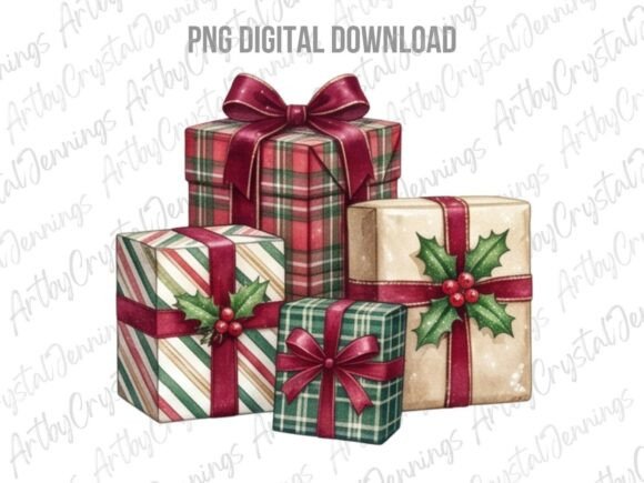 Watercolor Christmas Gift Boxes PNG: A Publisher’s Review