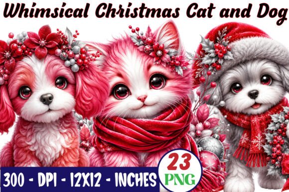 Whimsical Christmas Cat and Dog PNG Bund Review