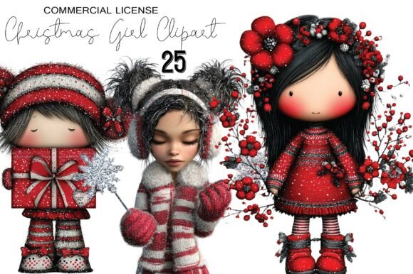 Whimsical Christmas Girl Clipart Bundle: A Designer’s Review of Seasonal Illustrations